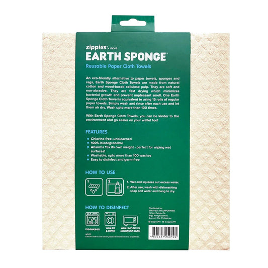 Zippies Earth Sponge Reusable Paper Cloth Towels