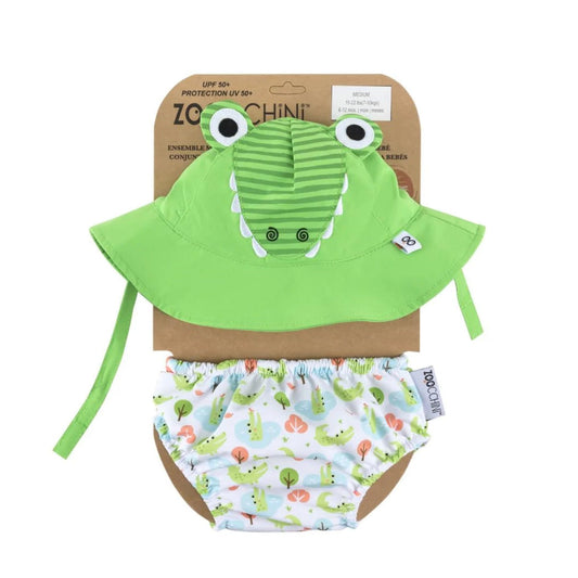 Zoocchini Swim Diaper + Sun Hat Set