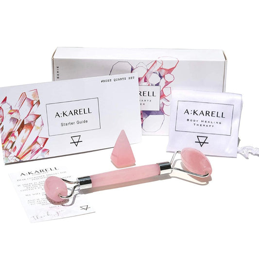 akarell rose quartz roller