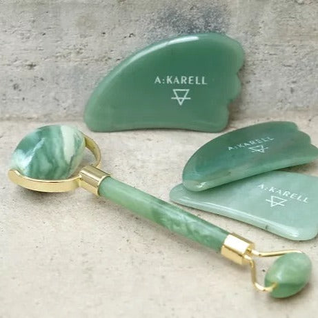 akarell jade roller and gua sha set