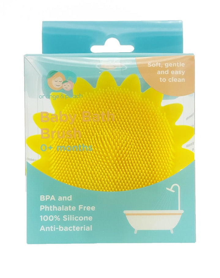 Orange & Peach Silicone Baby Bath Brush