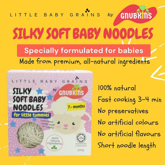 Little Baby Grains by GNUBKINS - Silky Soft Baby Noodles for Babies & Kids 200g (5 Servings)