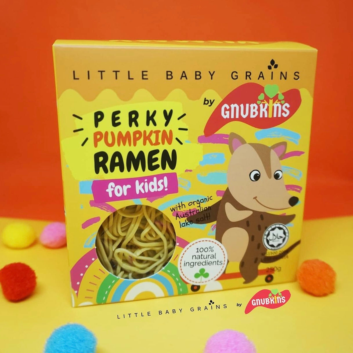 Little Baby Grains by GNUBKINS - Perky Pumpkin Ramen for Kids 250g (5 Servings)