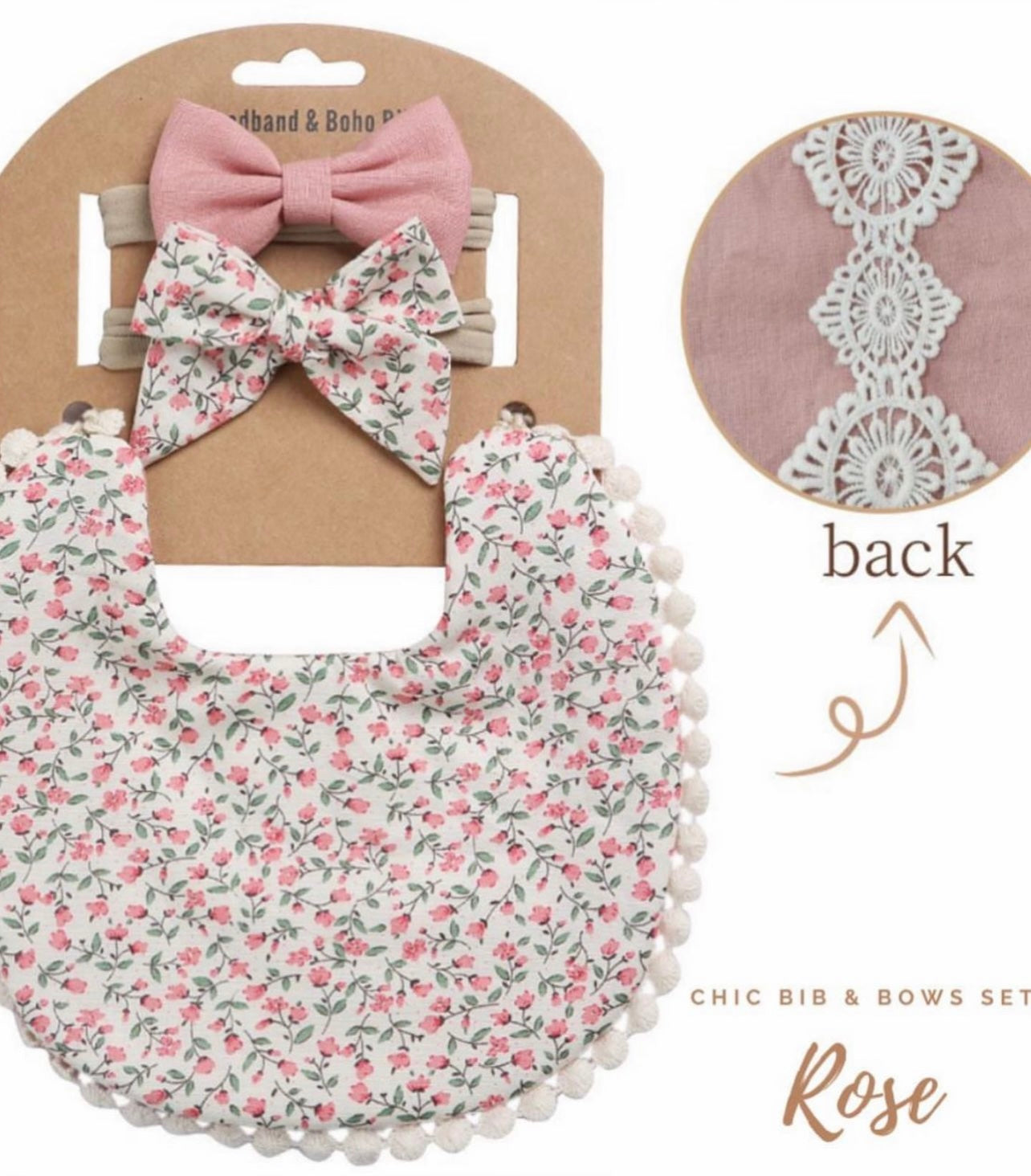 Blooming Wisdom Chic Bib & Bows Set