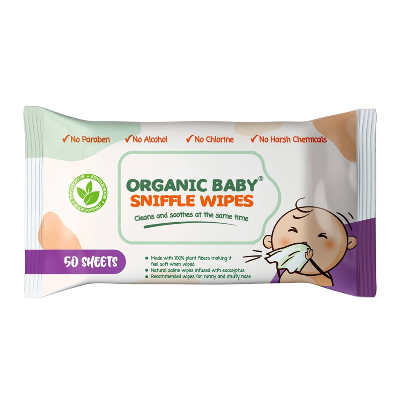 Organic Baby Sniffle Wipes 50s