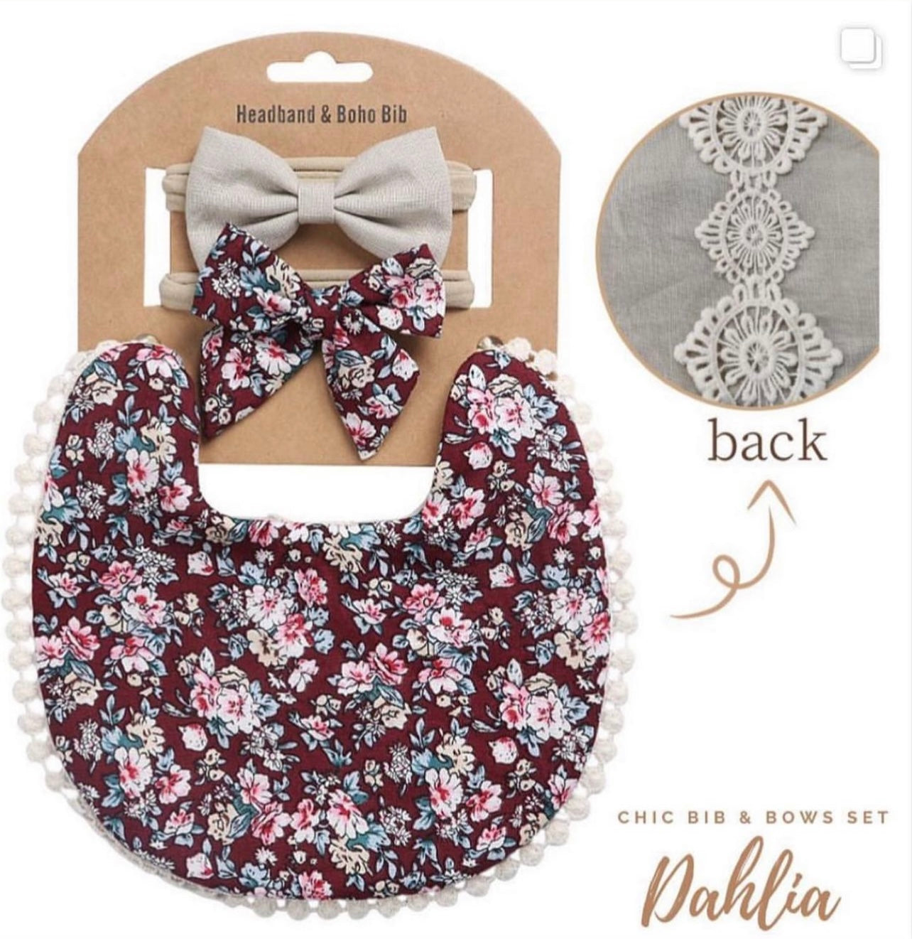 Blooming Wisdom Chic Bib & Bows Set