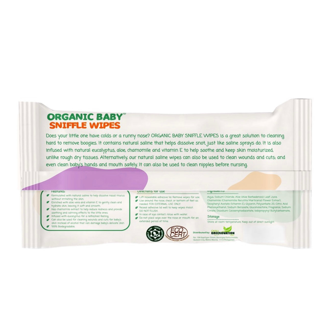 Organic Baby Sniffle Wipes 50s