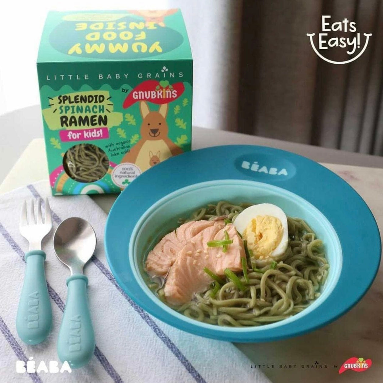 Little Baby Grains by GNUBKINS - Splendid Spinach Ramen for Kids 250g (5 Servings)