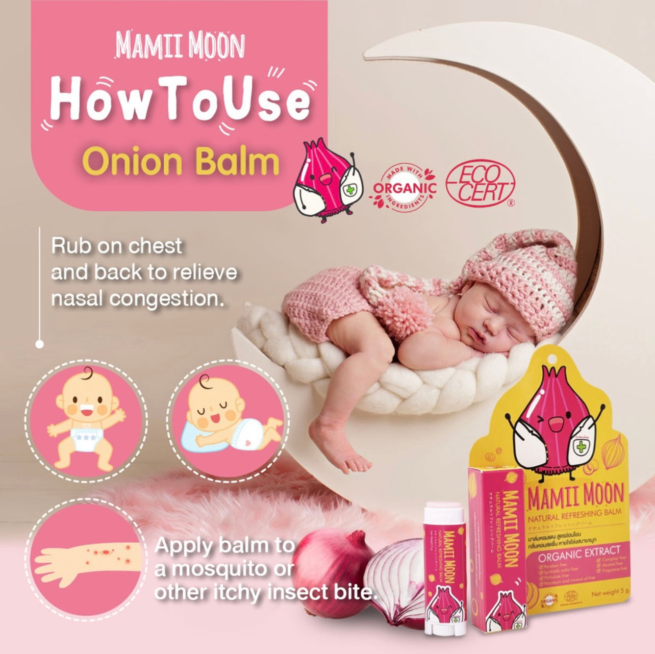 Mamii Moon Natural Red Onion Balm for Babies and Kids