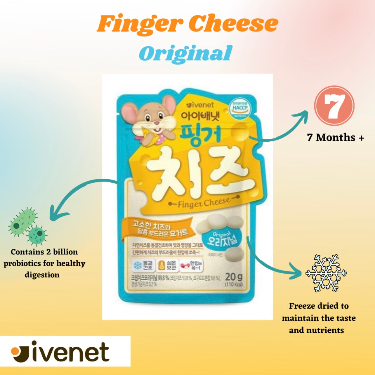 Ivenet Finger Cheese Baby Food Snack