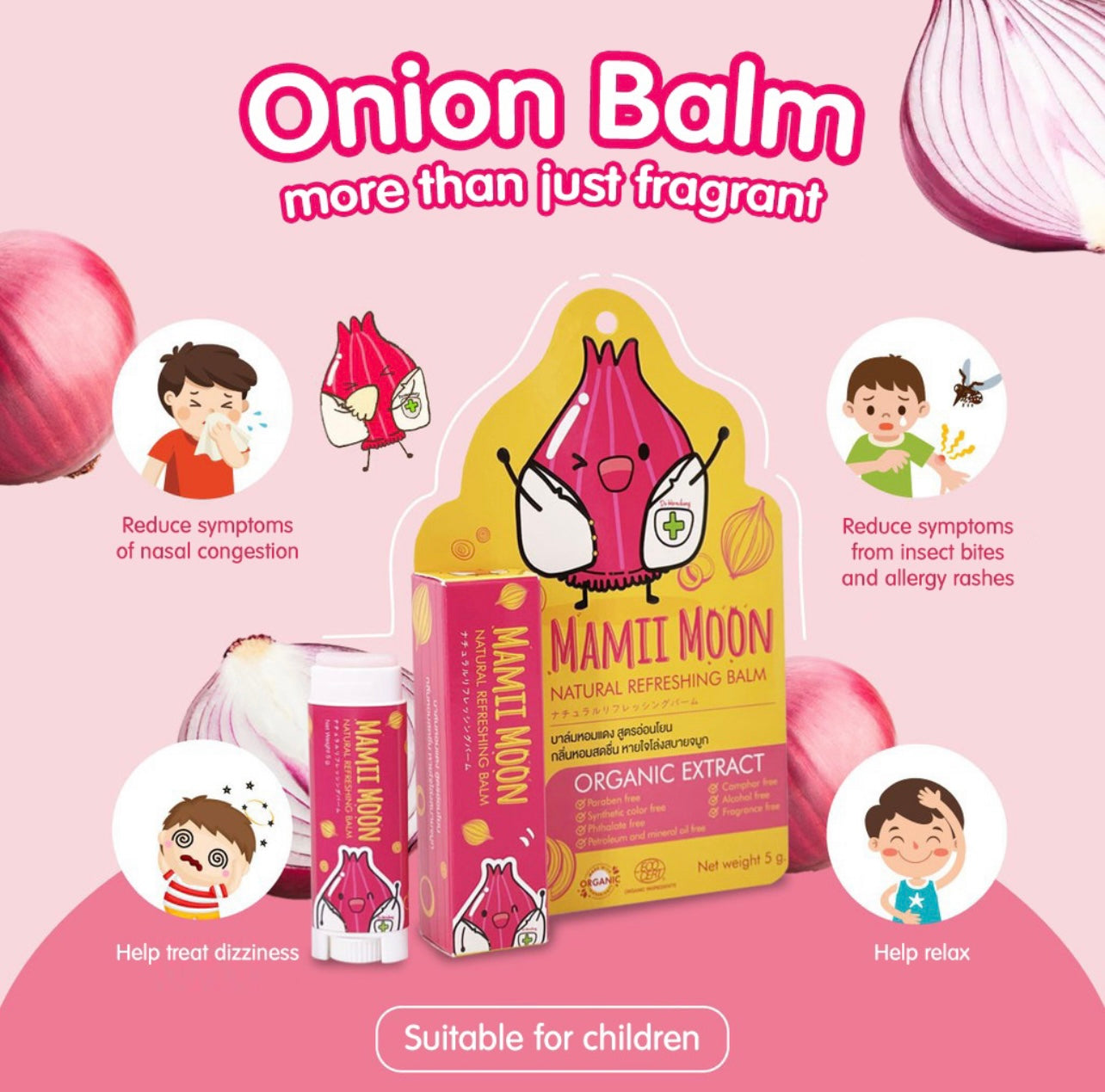 Mamii Moon Natural Red Onion Balm for Babies and Kids